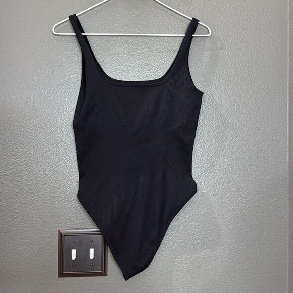 GOQQ black Ribbed Tank Bodysuit Onepiece - Picture 5 of 6